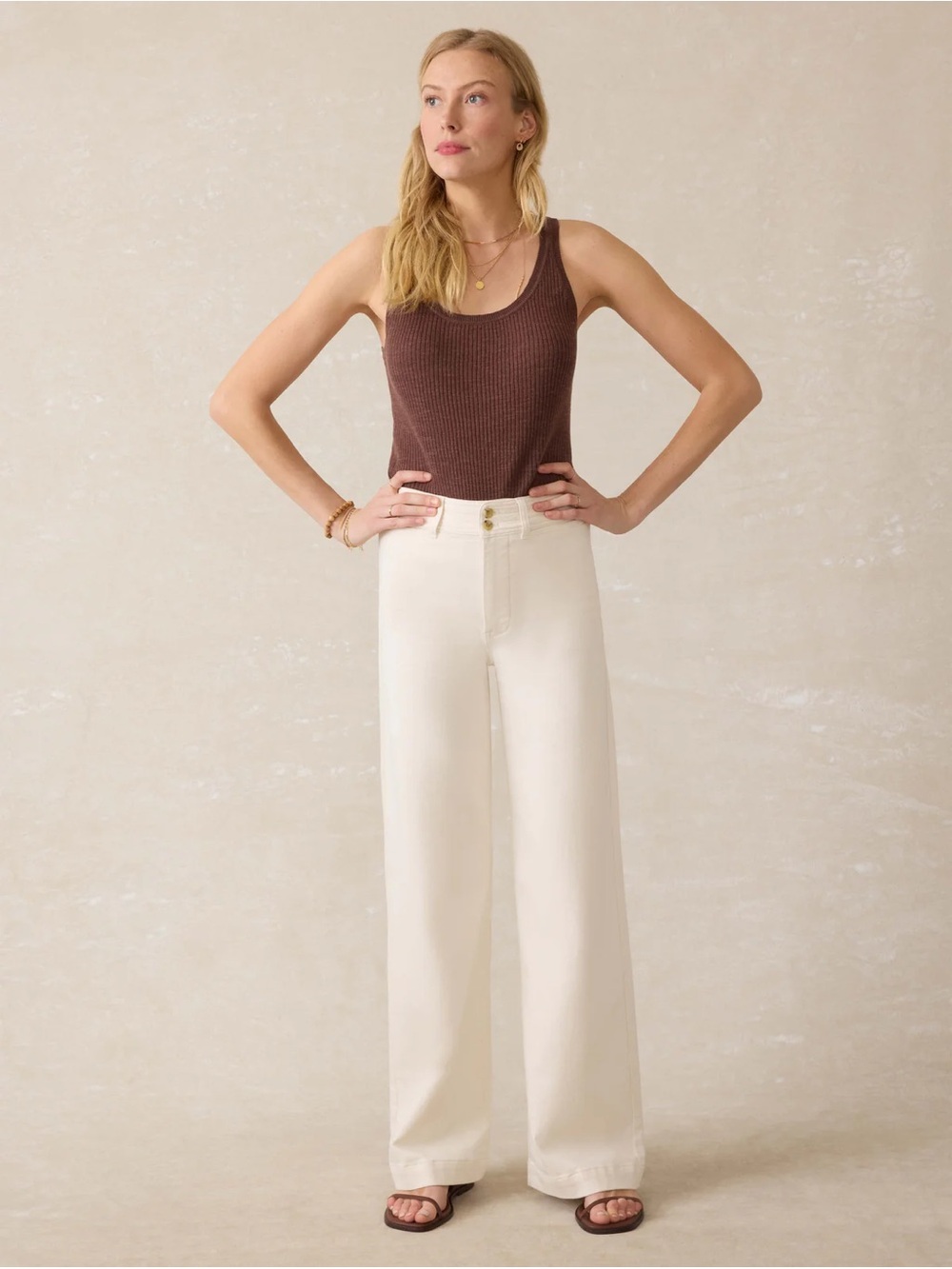 Faherty Stretch Terry Harbor Pant in Egret NWT Size 26